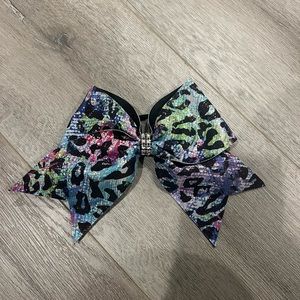 multicolor cheetah bow